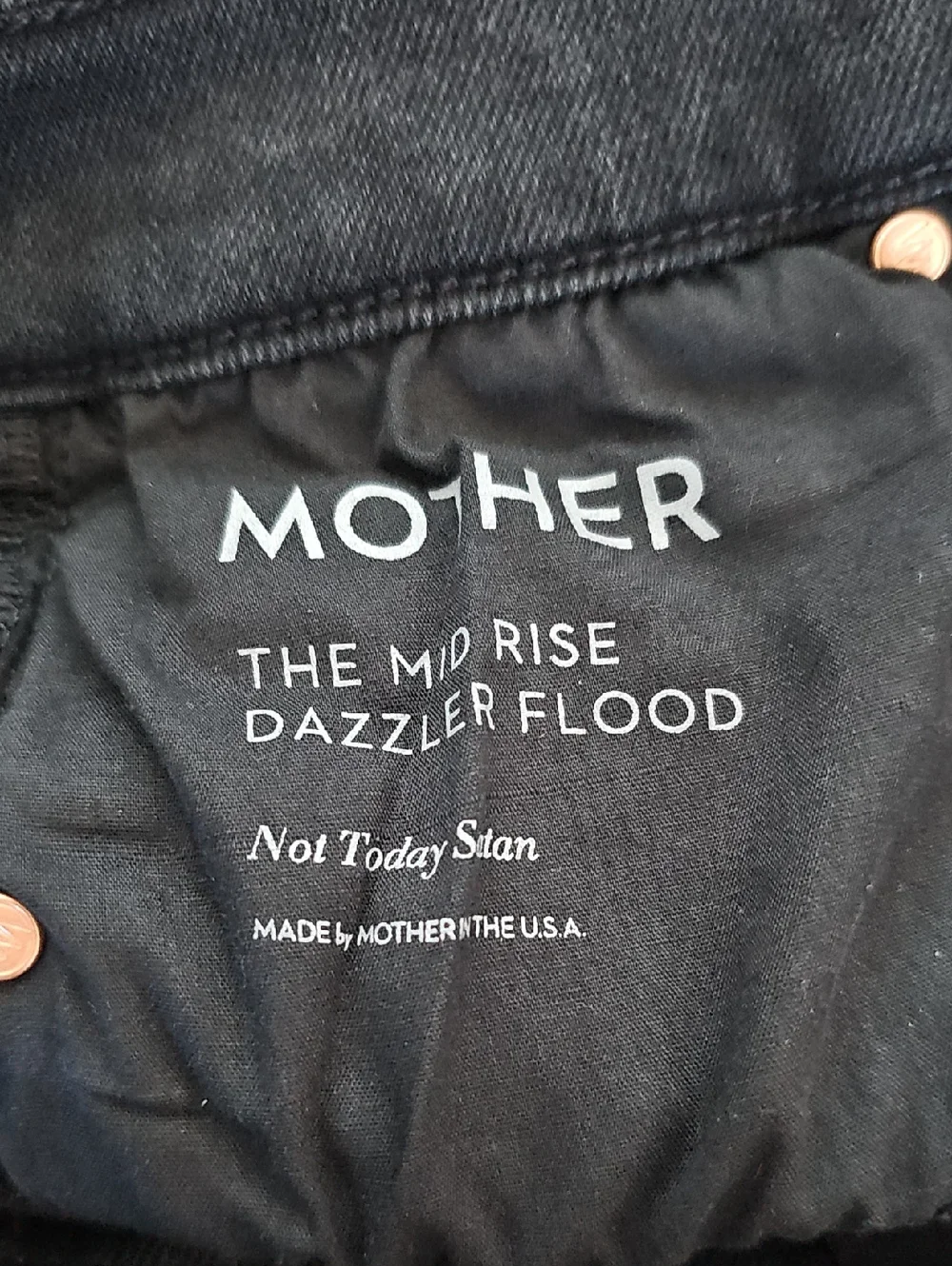 MOTHER The Mid Rise Dazzler Flood Straight Leg‎ Not Today Satan Black Jeans 26
